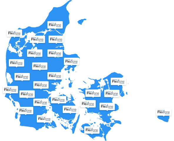 Flexfones forhandlernetværk dækker hele Danmark