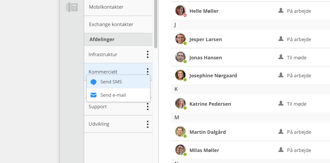 Virksomhedens afdelinger Virksomhedens afdelinger