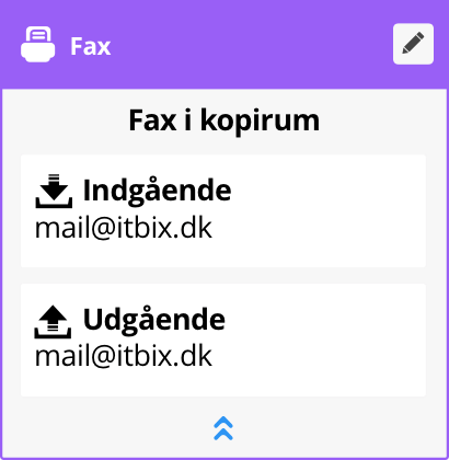 Indgående faxbeskeder modtager I som PDF-filer via email. Hvis I vil sende en fax som PDF, kan dette gøres direkte fra jeres mailsystem.