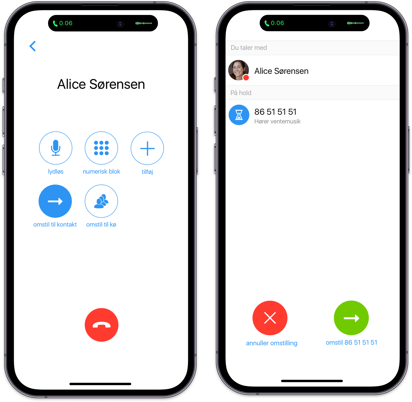 Omstil opkald med Myfone appen Omstil opkald med Myfone appen