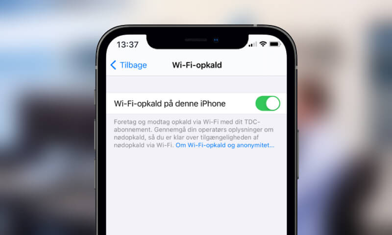 Du aktiverer WiFi-opkald på din iPhone ved at gå ind under Indstillinger og derefter telefon. Vælg nu WiFi-opkald og slå WiFi-opkald på denne iPhone.